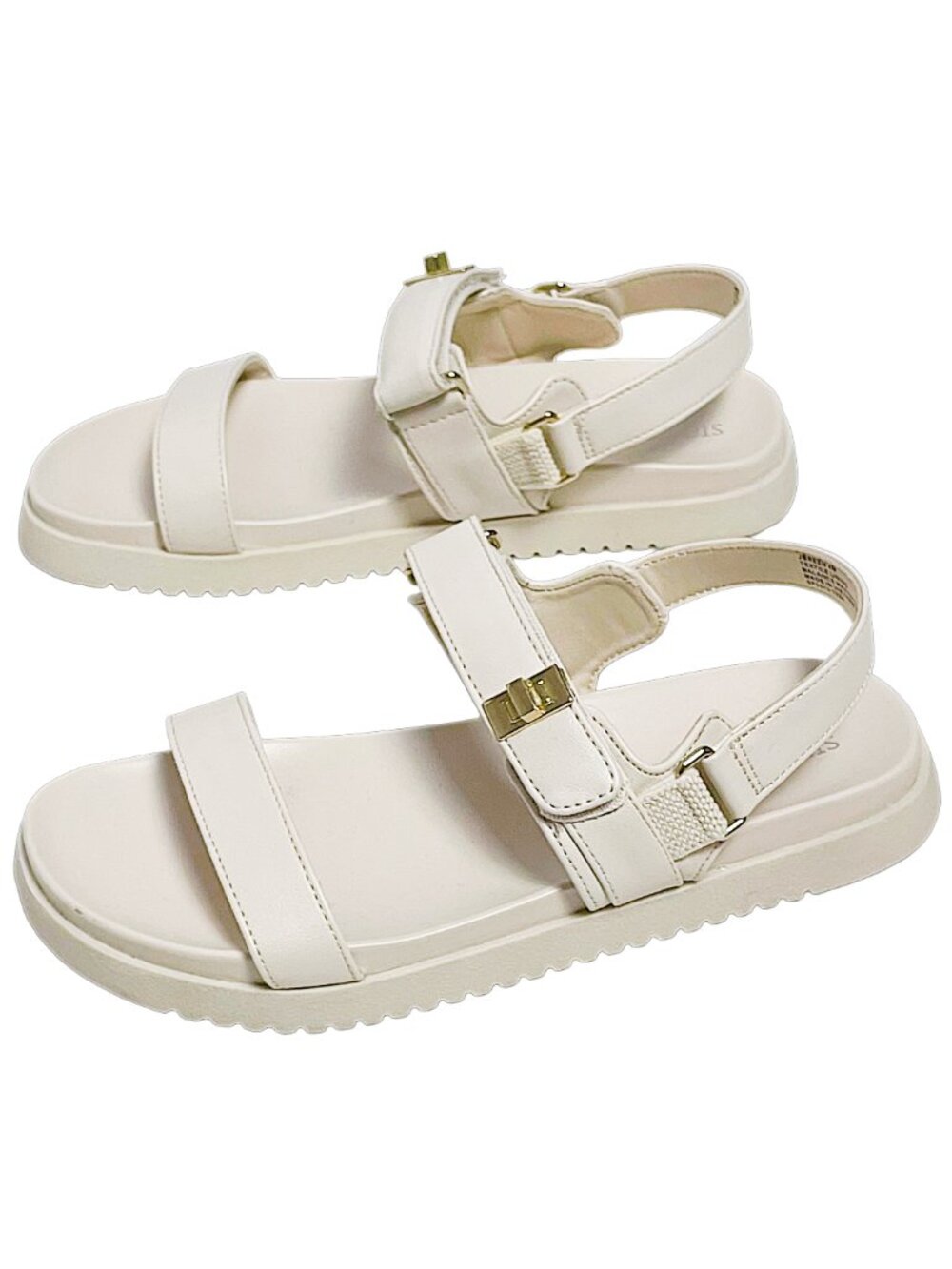 Girls Platform Sandals Bone Gold Turn Lock Steve Madden Kids Size 4